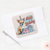 Chihuahua Dog farbenfroh Quadratischer Aufkleber (Umschlag)