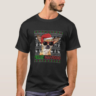 Chihuahua Dog Feliz Navidog Funny Christmas T-Shirt