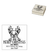 Chihuahua Dog Frohe Weihnachts-Rücksendeadresse Gummistempel (Stempel)