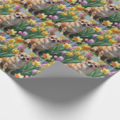 Chihuahua Dog Frühlingsblumen Malerei Geschenkpapier (Ecke)