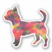 Chihuahua Dog Geometric Pattern Silhouette Multi Aufkleber (Vorderseite)