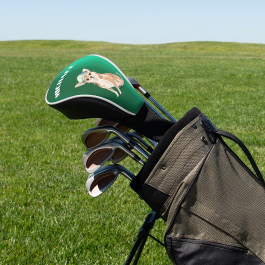 Chihuahua Dog Green Personal Golf Headcover (In SItu)