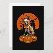 Chihuahua Dog Halloween Einladung (Vorne/Hinten)