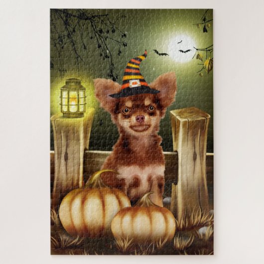 Chihuahua Dog Halloween Jigsaw Puzzle (Vertikal)