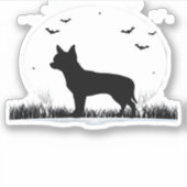Chihuahua Dog - Halloween Moon Silhouette Classic Aufkleber (Vorderseite)