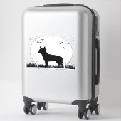 Chihuahua Dog � Halloween Moon Silhouette Classic  Aufkleber (Koffer)