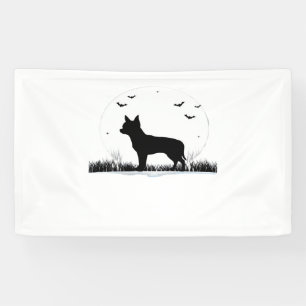 Chihuahua Dog - Halloween Moon Silhouette Classic Banner