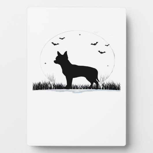 Chihuahua Dog � Halloween Moon Silhouette Classic Fotoplatte (Vorderseite)
