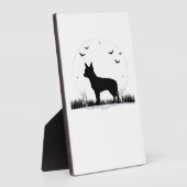 Chihuahua Dog � Halloween Moon Silhouette Classic Fotoplatte (Seite)