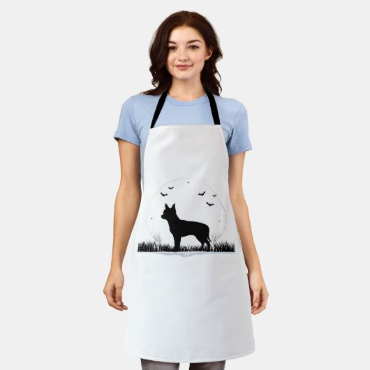 Chihuahua Dog - Halloween Moon Silhouette Classic Schürze (Getragen)