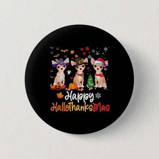 Chihuahua Dog Halloween Weihnachtsgeschenk Button (Vorderseite)