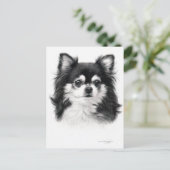 Chihuahua Dog Handgemälde Postkarte (Stehend Vorderseite)