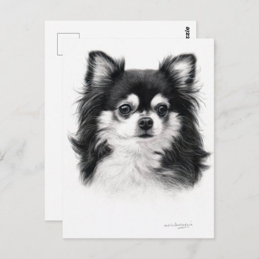 Chihuahua Dog Handgemälde Postkarte (Vorne/Hinten)