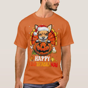 Chihuahua Dog Happy Hallothanksmas Halloween Danke T-Shirt