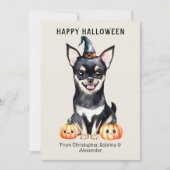Chihuahua Dog Happy Halloween Feiertagskarte (Vorderseite)
