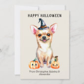 Chihuahua Dog Happy Halloween Feiertagskarte (Vorderseite)