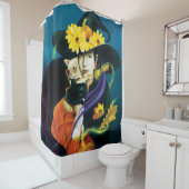 Chihuahua Dog Hexenmeister Halloween Duschvorhang (Beispiel)