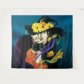 Chihuahua Dog Hexenmeister Halloween Wandteppich (Vorderseite (Horizontal))