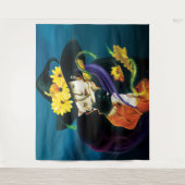 Chihuahua Dog Hexenmeister Halloween Wandteppich (Vorderseite)