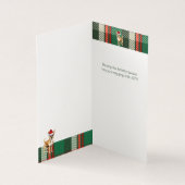 Chihuahua Dog Holiday Green Karierte Weihnachtskar (Innenseite)