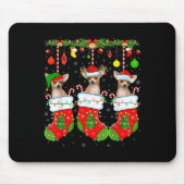 Chihuahua Dog In Christmas Socks Funny Pet Dog Lov Mousepad (Vorne)