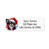 Chihuahua Dog in der Weihnachtsmannmütze Weihnacht (Vorne)