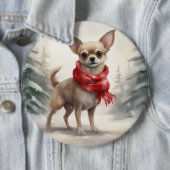 Chihuahua Dog in Schnee Weihnachten Button (Beispiel)