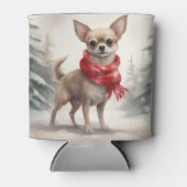 Chihuahua Dog in Schnee Weihnachten Dosenkühler (Vorderseite)
