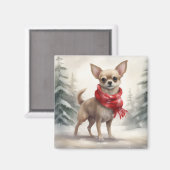 Chihuahua Dog in Schnee Weihnachten Magnet (Vorderseite/Rückseite)