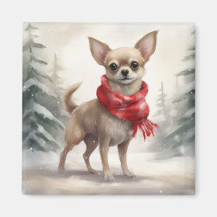Chihuahua Dog in Schnee Weihnachten Magnet