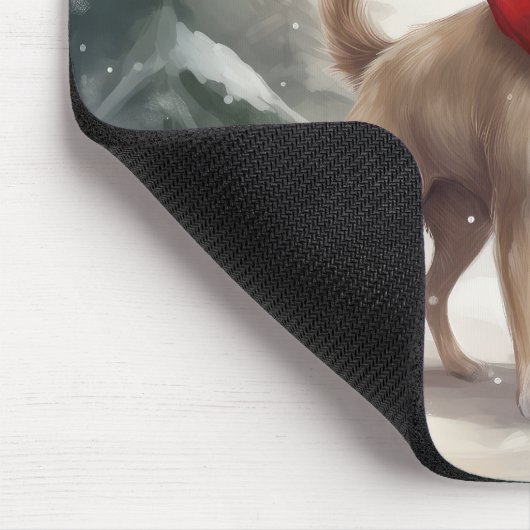 Chihuahua Dog in Schnee Weihnachten Mousepad (Ecke)