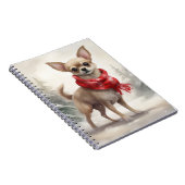 Chihuahua Dog in Schnee Weihnachten Notizblock (Rechte Seite)
