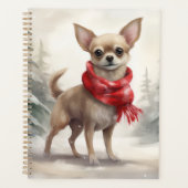 Chihuahua Dog in Schnee Weihnachten Planer (Vorderseite)