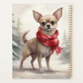 Chihuahua Dog in Schnee Weihnachten Planer (Rückseite)