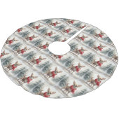 Chihuahua Dog in Schnee Weihnachten Polyester Weihnachtsbaumdecke (Schrägansicht)