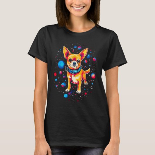 Chihuahua Dog in Space T-Shirt (Vorderseite)