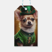 Chihuahua Dog in St. Patrick's Day Dress Geschenkanhänger (Rückseite)