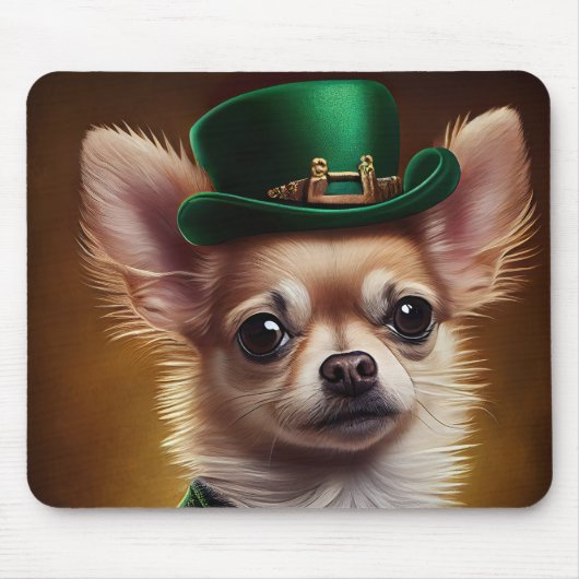 Chihuahua Dog in St. Patrick's Day Dress Mousepad (Vorne)