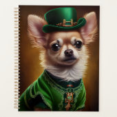 Chihuahua Dog in St. Patrick's Day Dress Planer (Vorderseite)