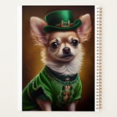 Chihuahua Dog in St. Patrick's Day Dress Planer (Rückseite)