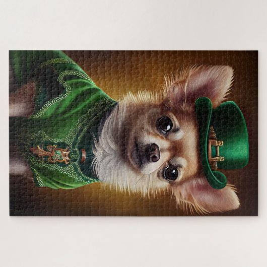 Chihuahua Dog in St. Patrick's Day Dress Puzzle (Horizontal)