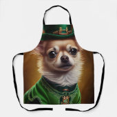 Chihuahua Dog in St. Patrick's Day Dress Schürze (Vorderseite)
