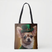 Chihuahua Dog in St. Patrick's Day Dress Tasche (Vorderseite)