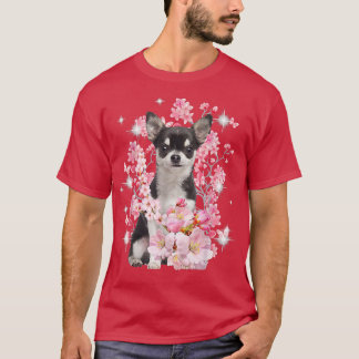 Chihuahua Dog Japanischer Cherry Blossom Sakura Fl T-Shirt