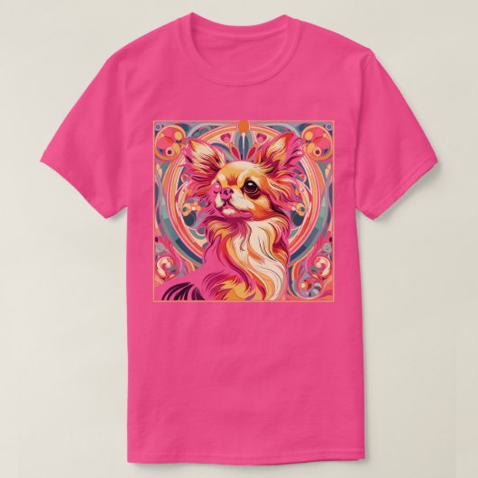 Chihuahua Dog liebt Design Art Deco Stil T-Shirt (Design vorne)