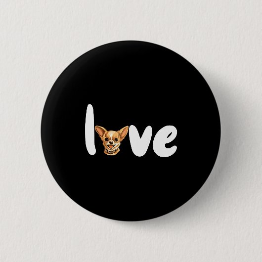 Chihuahua Dog Love For Valentine's Day Button (Vorderseite)
