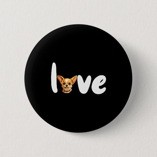 Chihuahua Dog Love For Valentines Day  Button (Vorderseite)