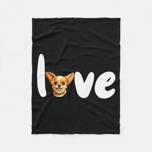 Chihuahua Dog Love For Valentines Day Fleecedecke (Vorderseite)