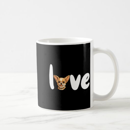 Chihuahua Dog Love For Valentine's Day Kaffeetasse (Rechts)