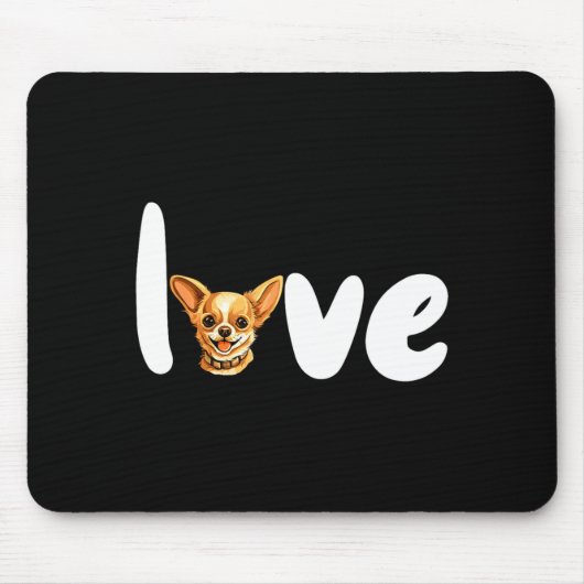 Chihuahua Dog Love For Valentines Day Mousepad (Vorne)